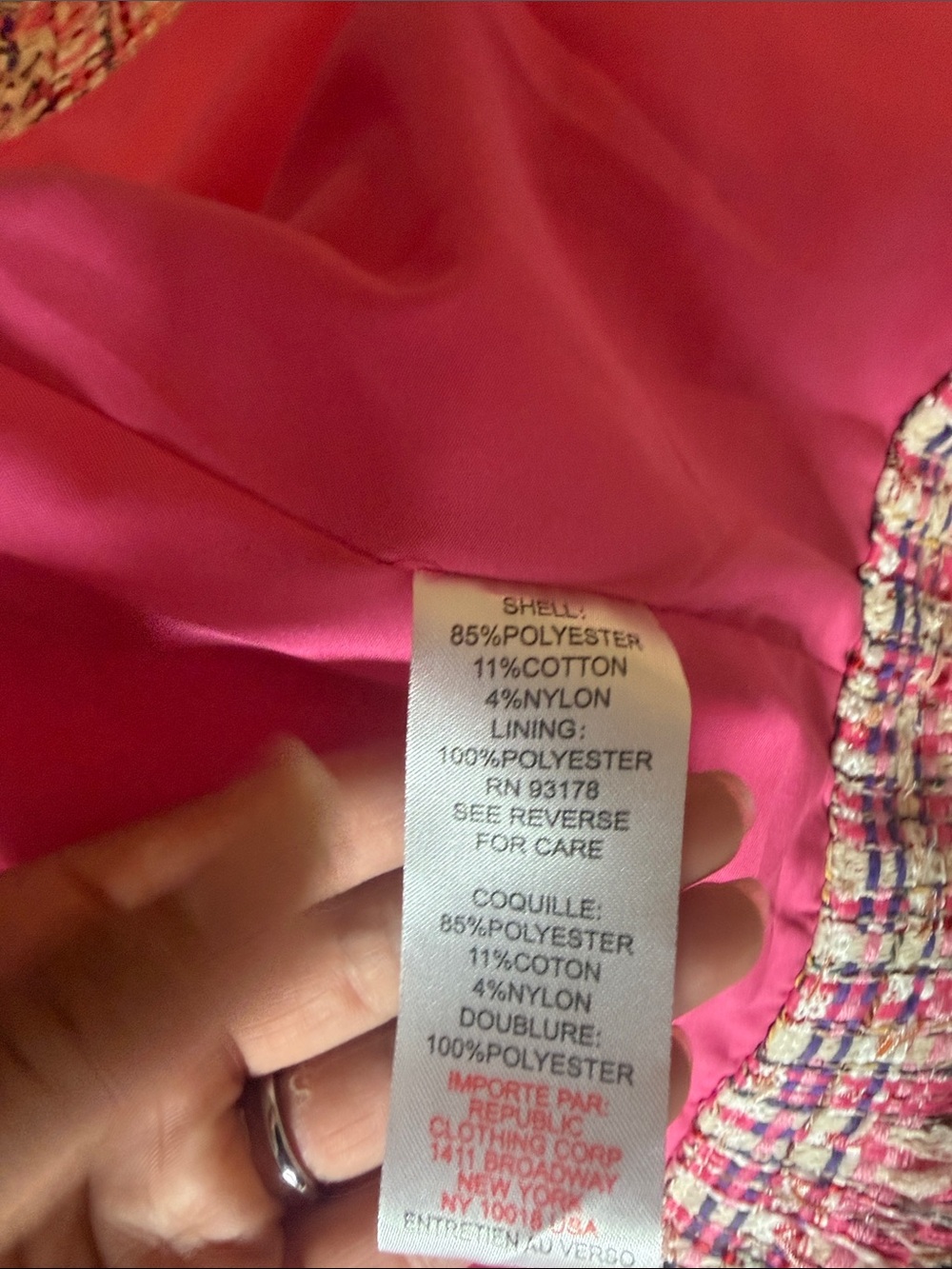 House of Harlow 1960 Pink & White Tweed Blazer and Skirt Set - Picture 5 of 8